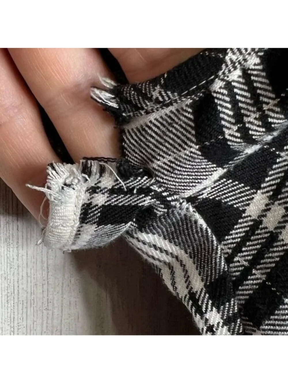 Ashley Ann Black White Plaid Dress Puff Sleeve Bow Rhinestone Fit Flare